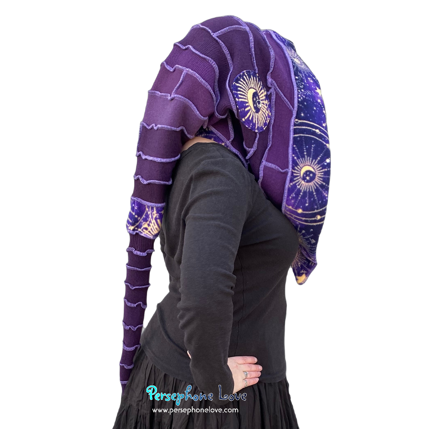 Katwise inspired celestial felted 100% cashmere recycled sweater elf hat/hood-1622
