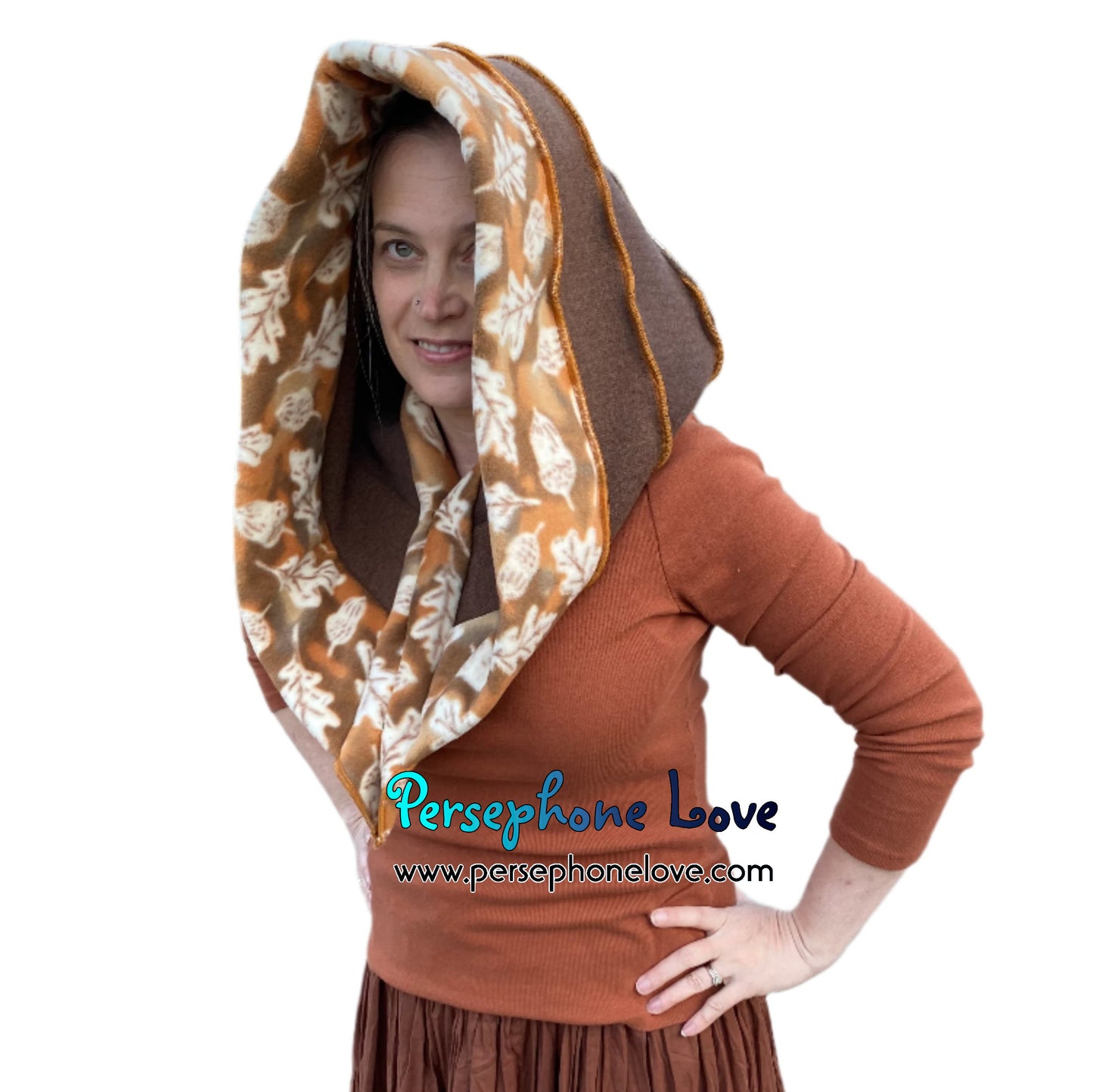 Katwise inspired felted 100% cashmere recycled sweater elf hat/hood-1733