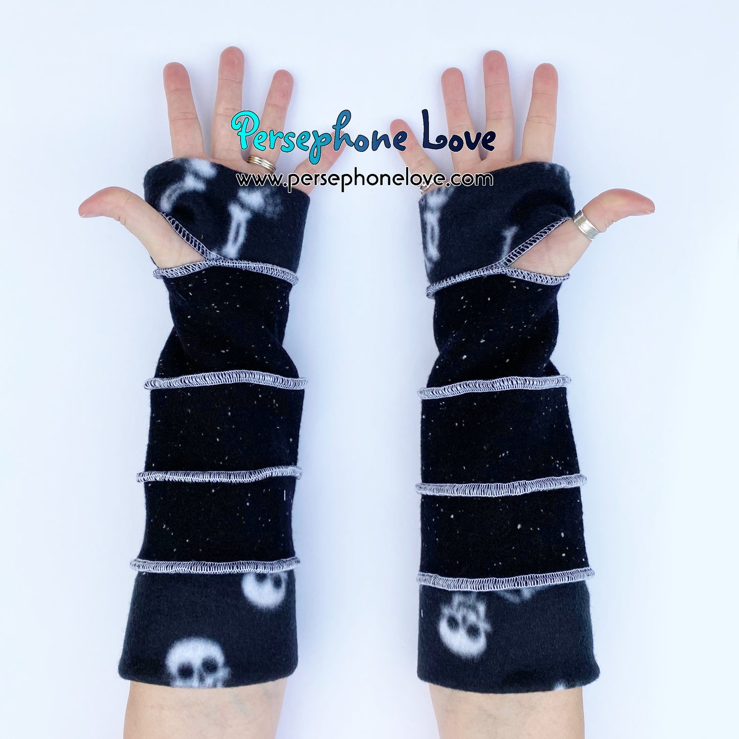 Katwise inspired needle-felted 100% cashmere upcycled sweater arm warmers -1781