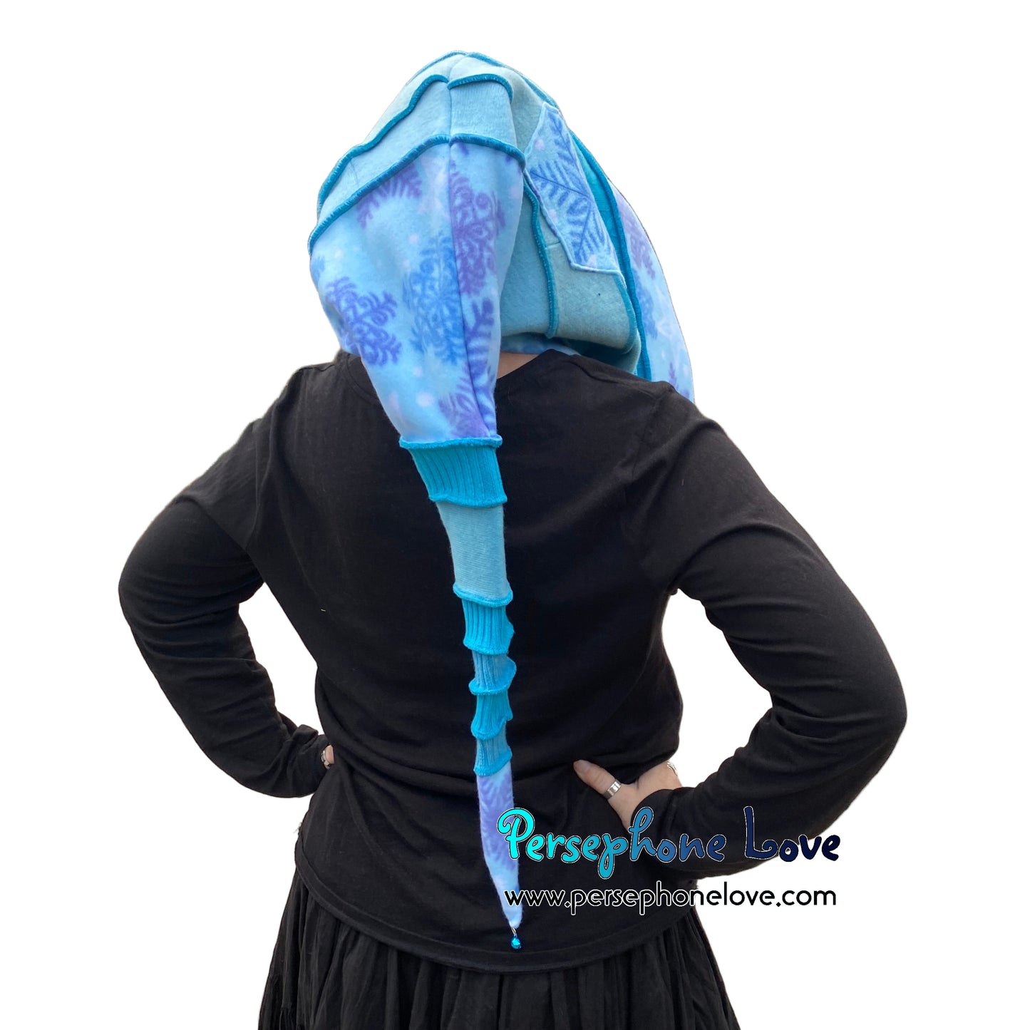Katwise inspired felted 100% cashmere recycled sweater elf hat/hood-1795