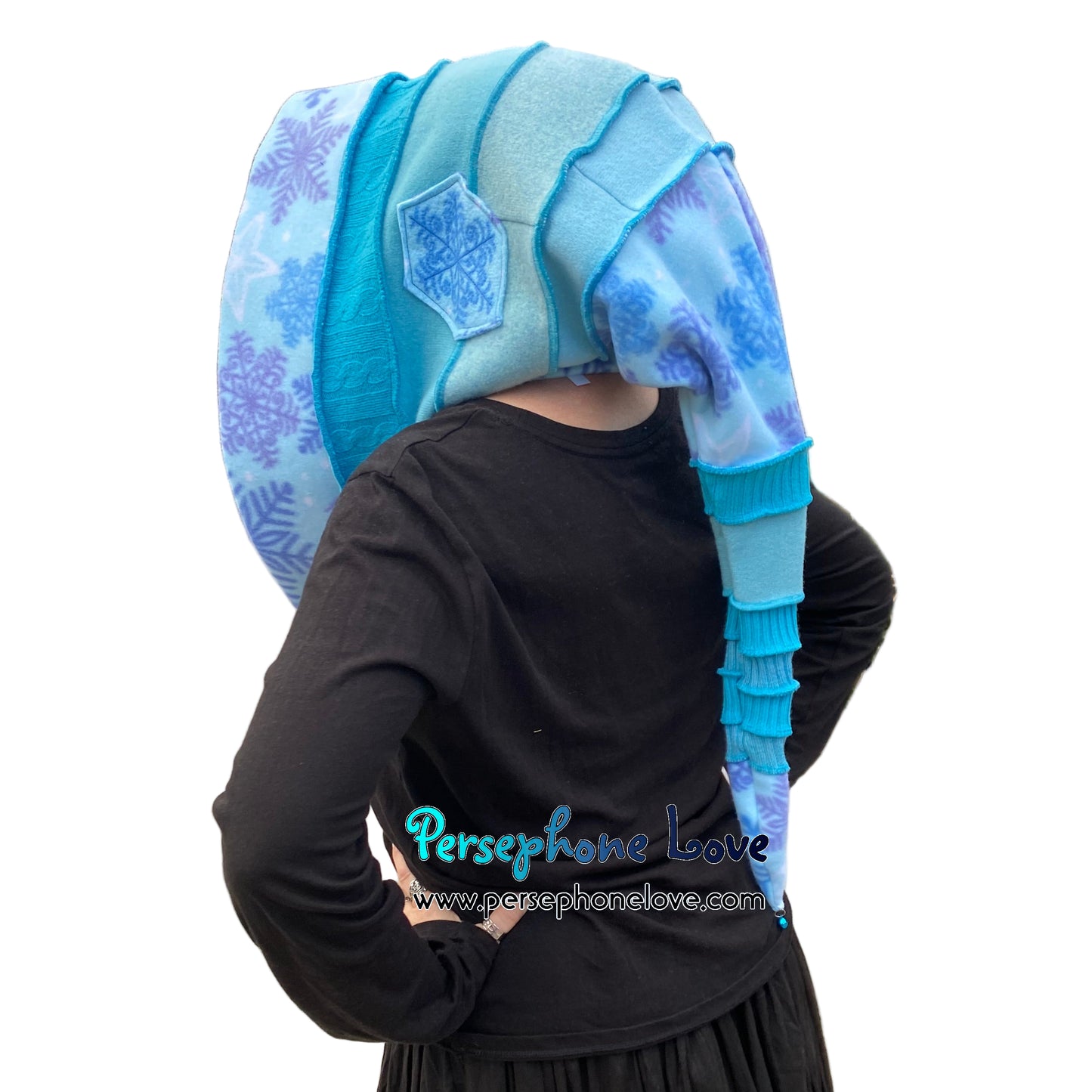 Katwise inspired felted 100% cashmere recycled sweater elf hat/hood-1795