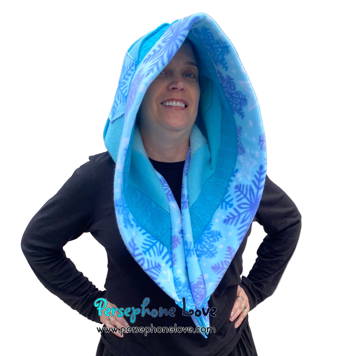 Katwise inspired felted 100% cashmere recycled sweater elf hat/hood-1795