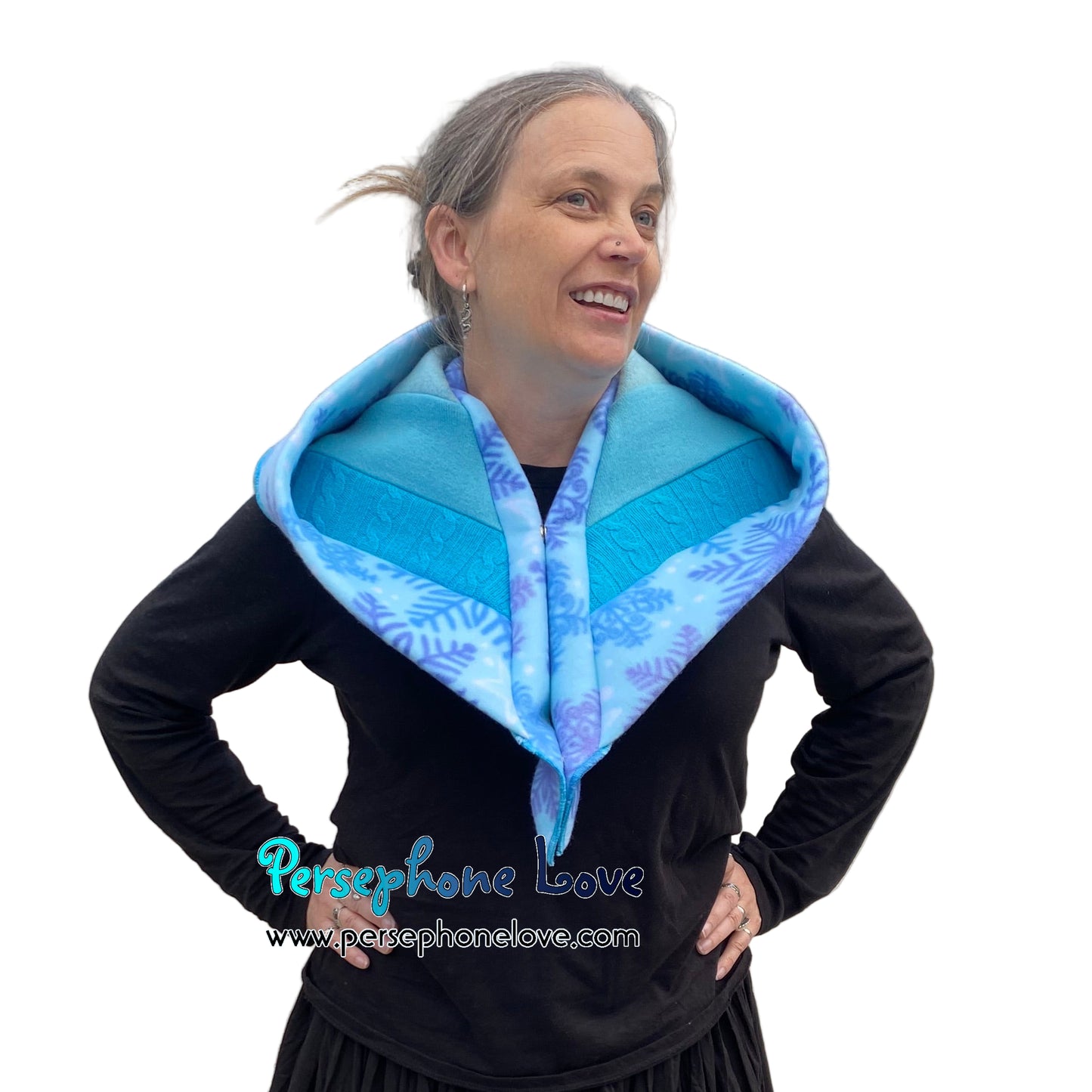 Katwise inspired felted 100% cashmere recycled sweater elf hat/hood-1795