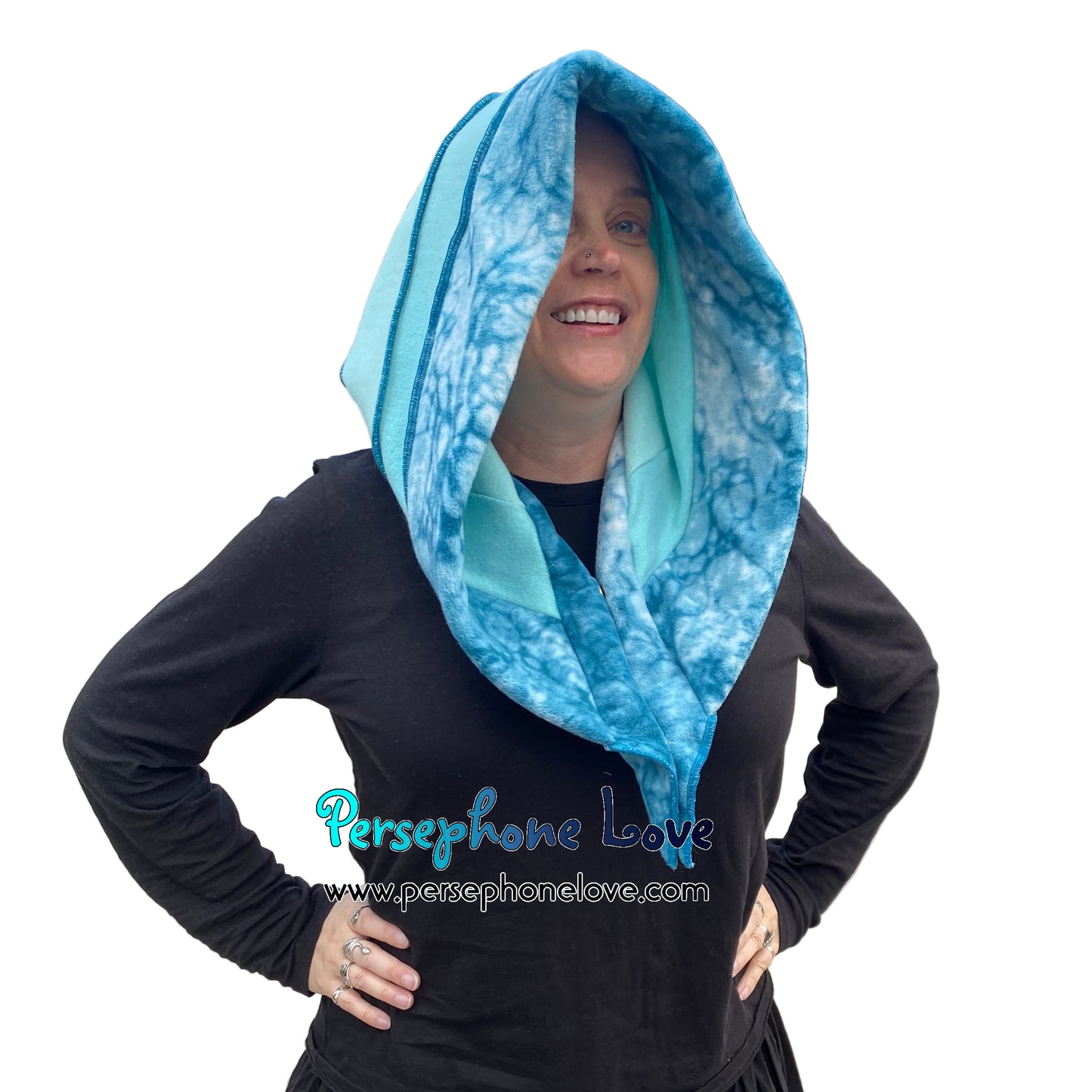Katwise inspired felted 100% cashmere recycled sweater elf hat/hood-1801