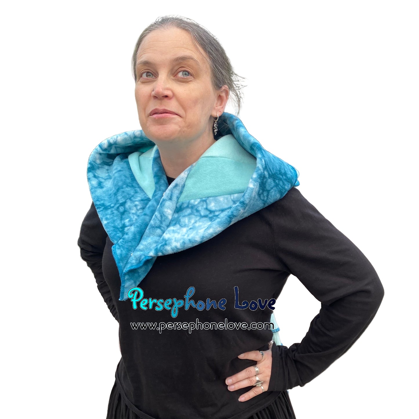 Katwise inspired felted 100% cashmere recycled sweater elf hat/hood-1801
