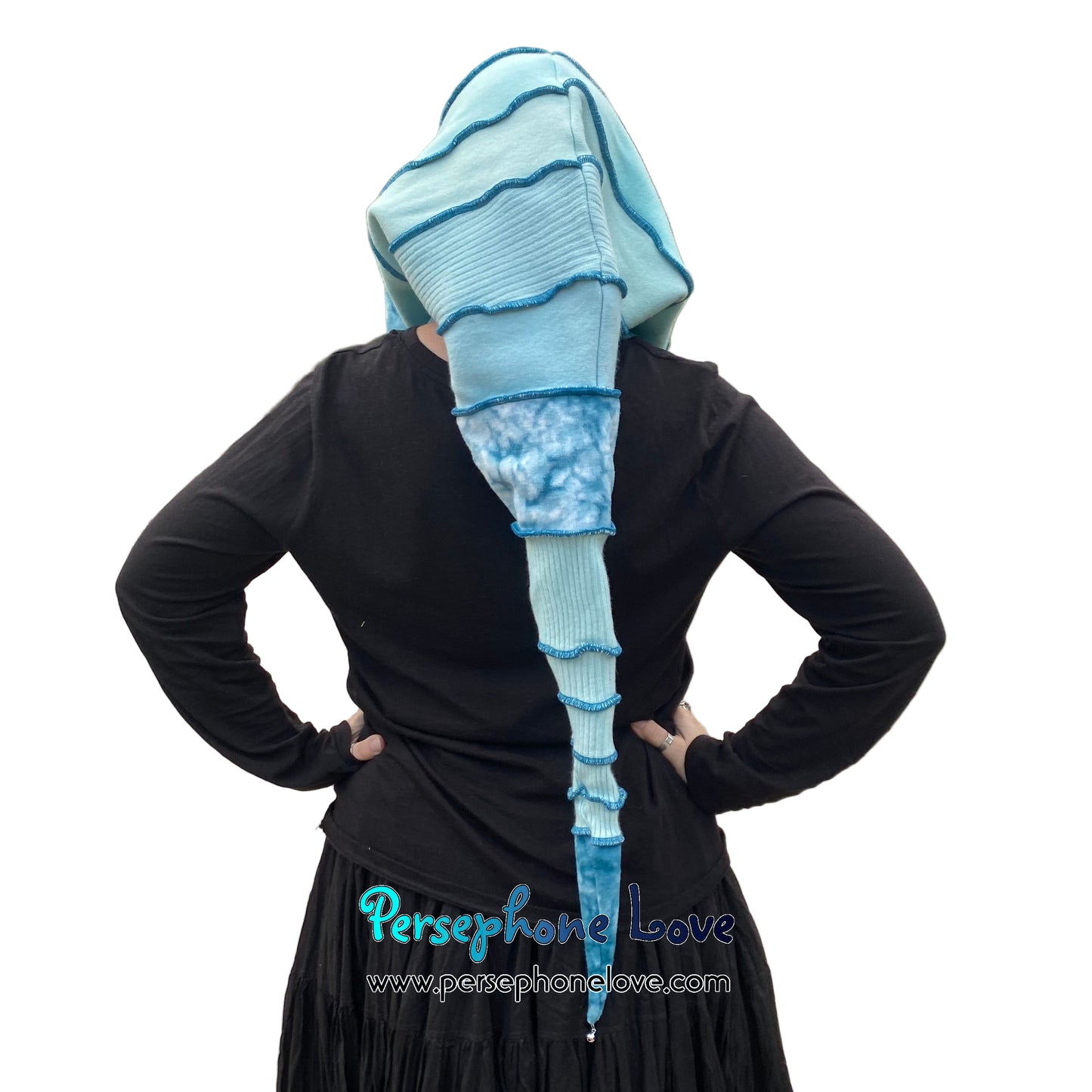 Katwise inspired felted 100% cashmere recycled sweater elf hat/hood-1801