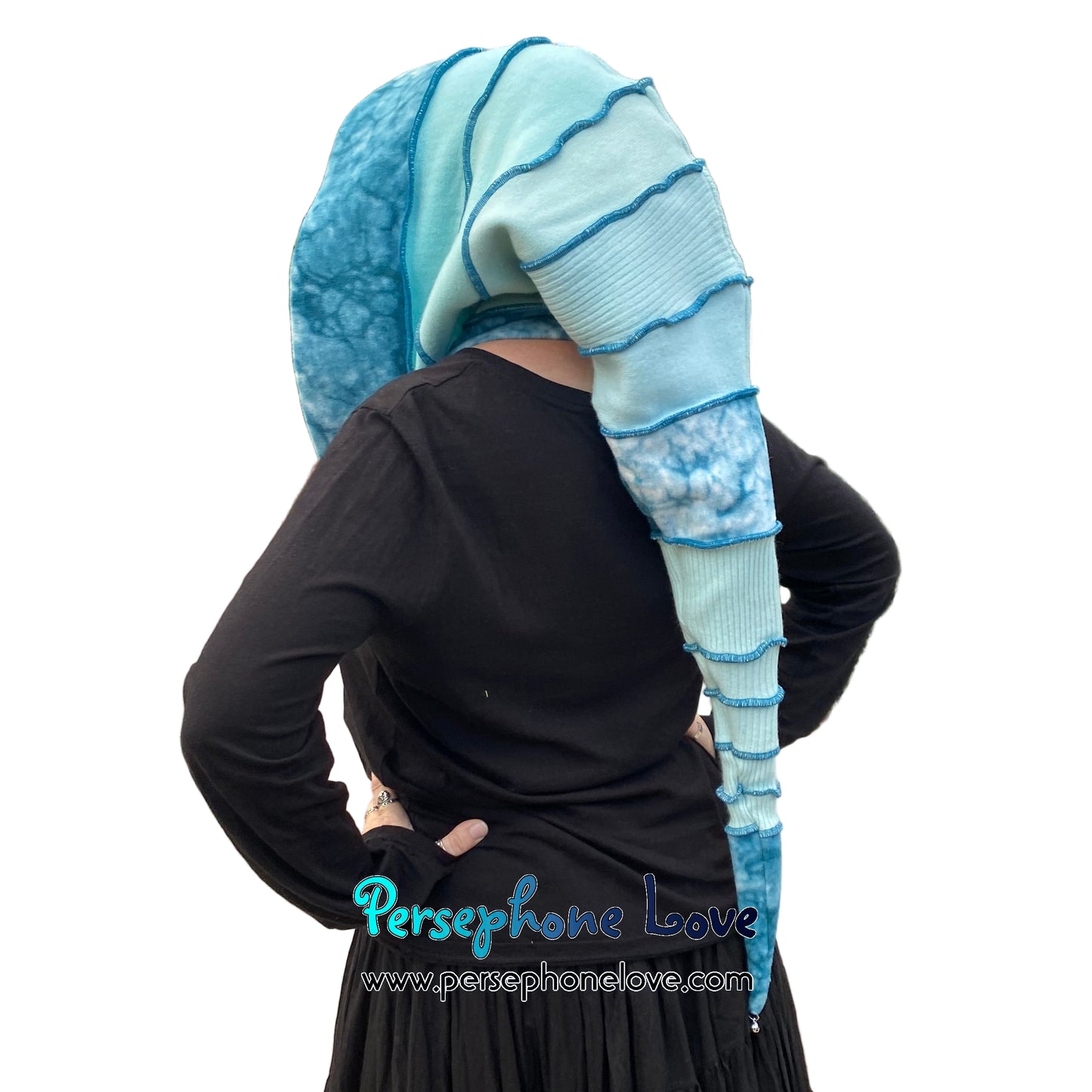 Katwise inspired felted 100% cashmere recycled sweater elf hat/hood-1801