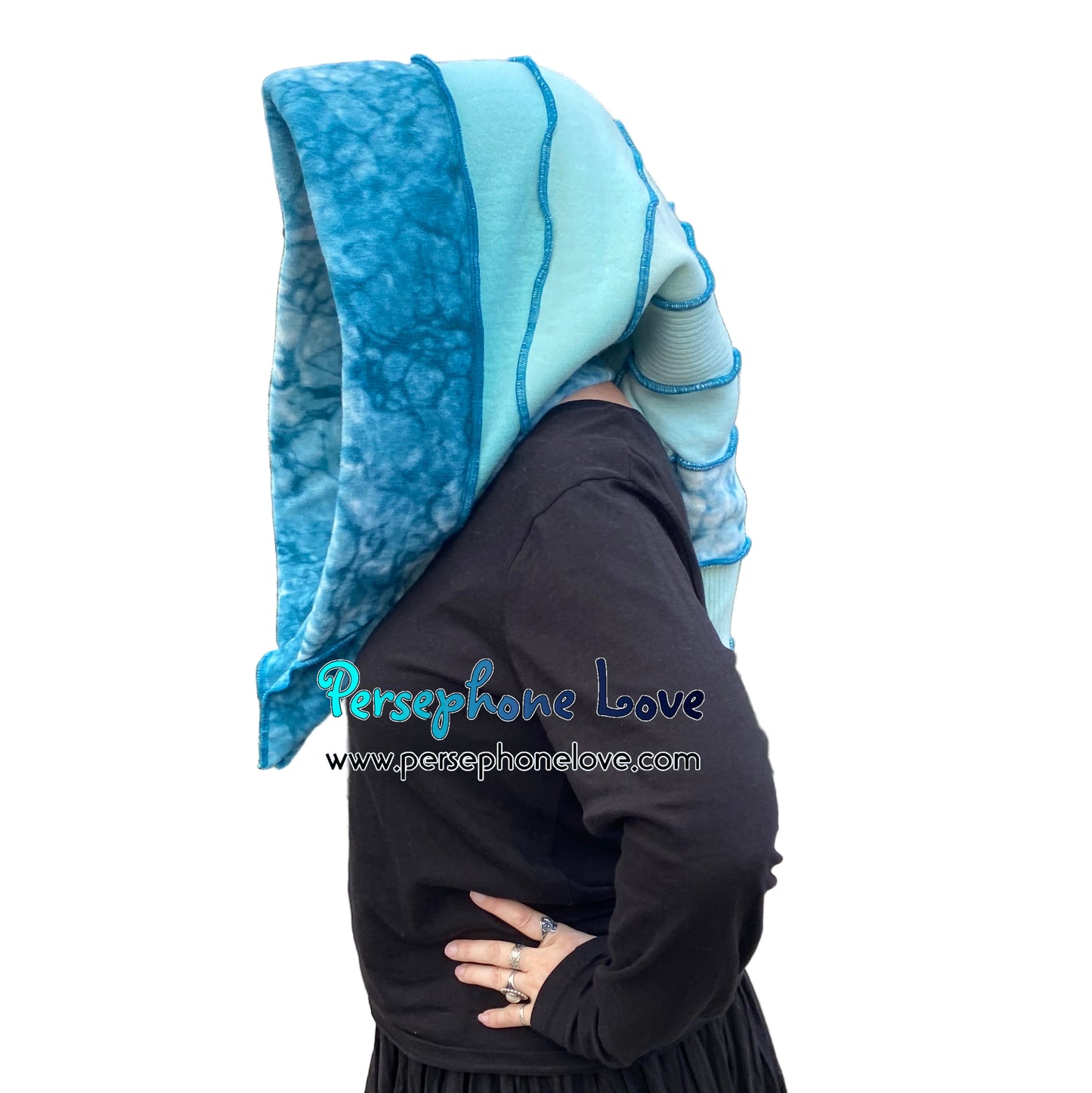 Katwise inspired felted 100% cashmere recycled sweater elf hat/hood-1801