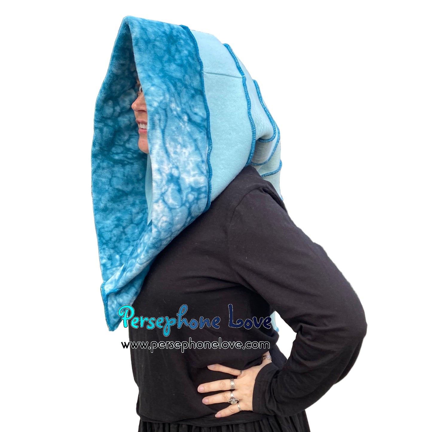 Katwise inspired felted 100% cashmere recycled sweater elf hat/hood-1802