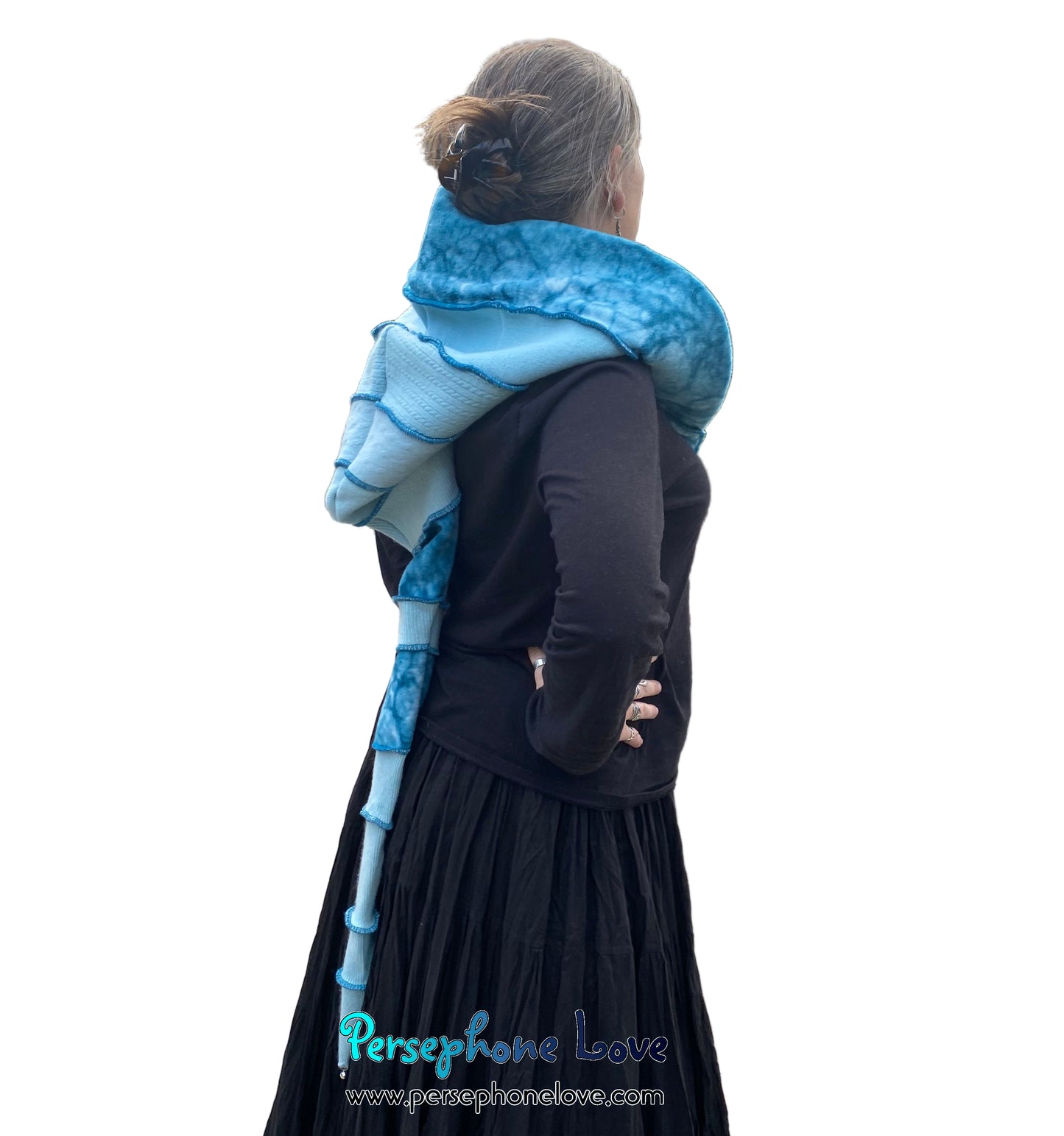 Katwise inspired felted 100% cashmere recycled sweater elf hat/hood-1802