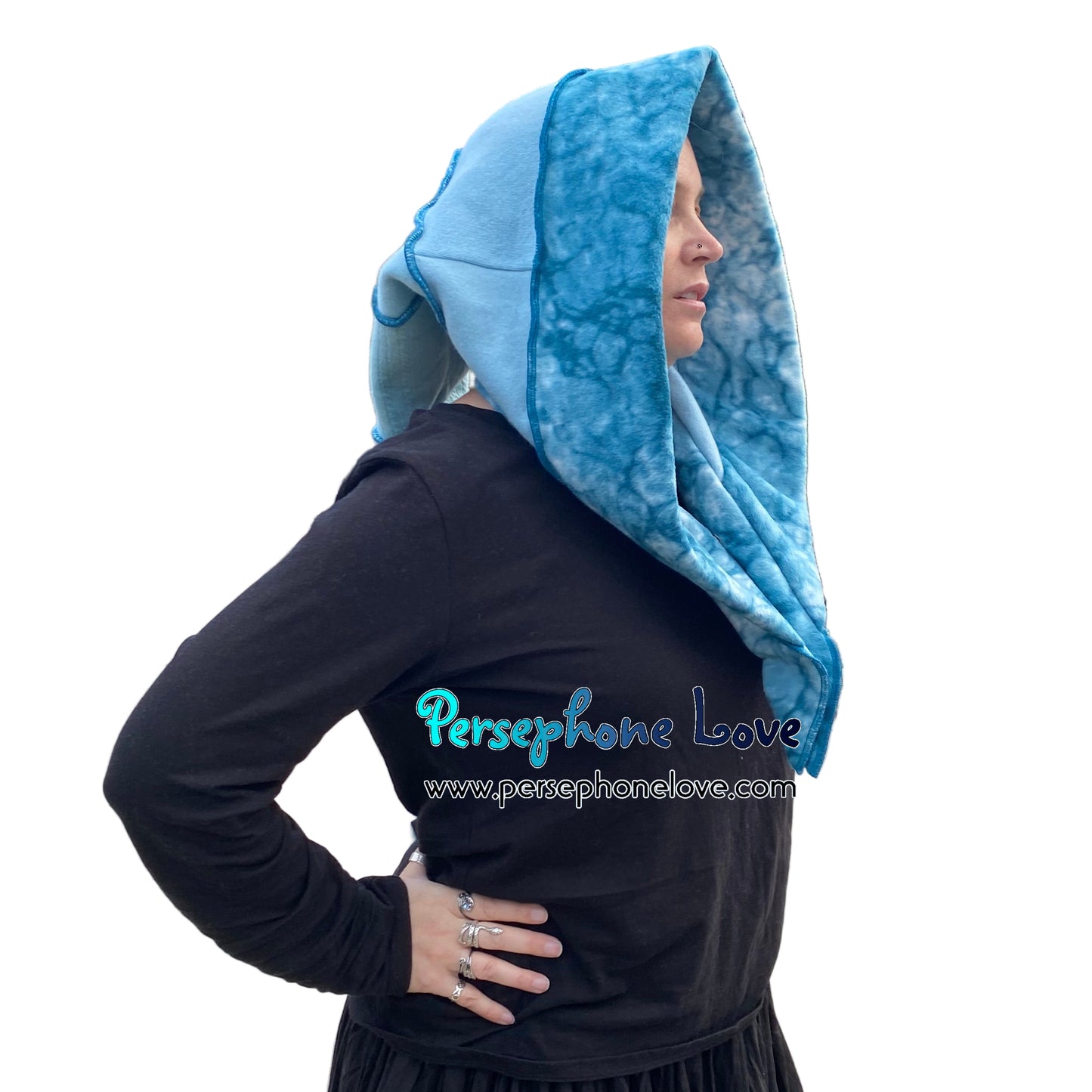 Katwise inspired felted 100% cashmere recycled sweater elf hat/hood-1803