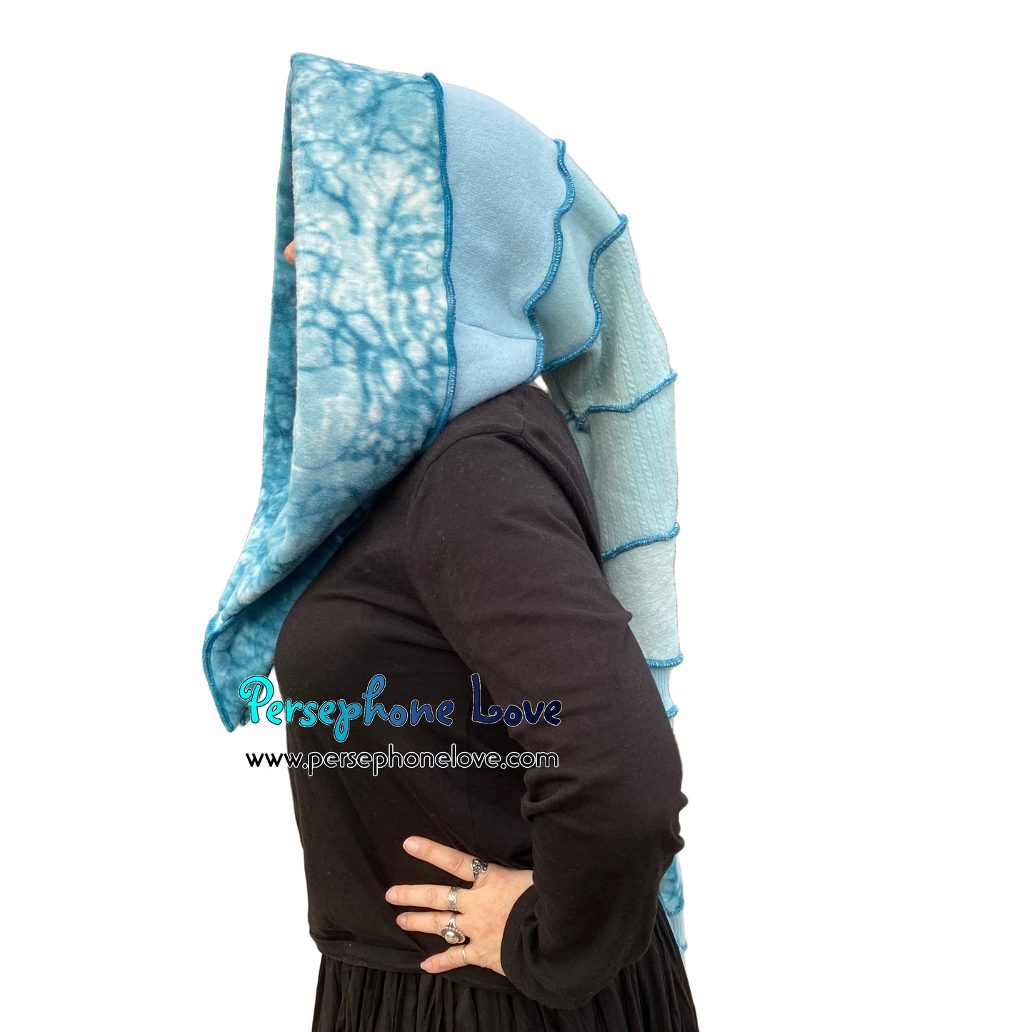 Katwise inspired felted 100% cashmere recycled sweater elf hat/hood-1803