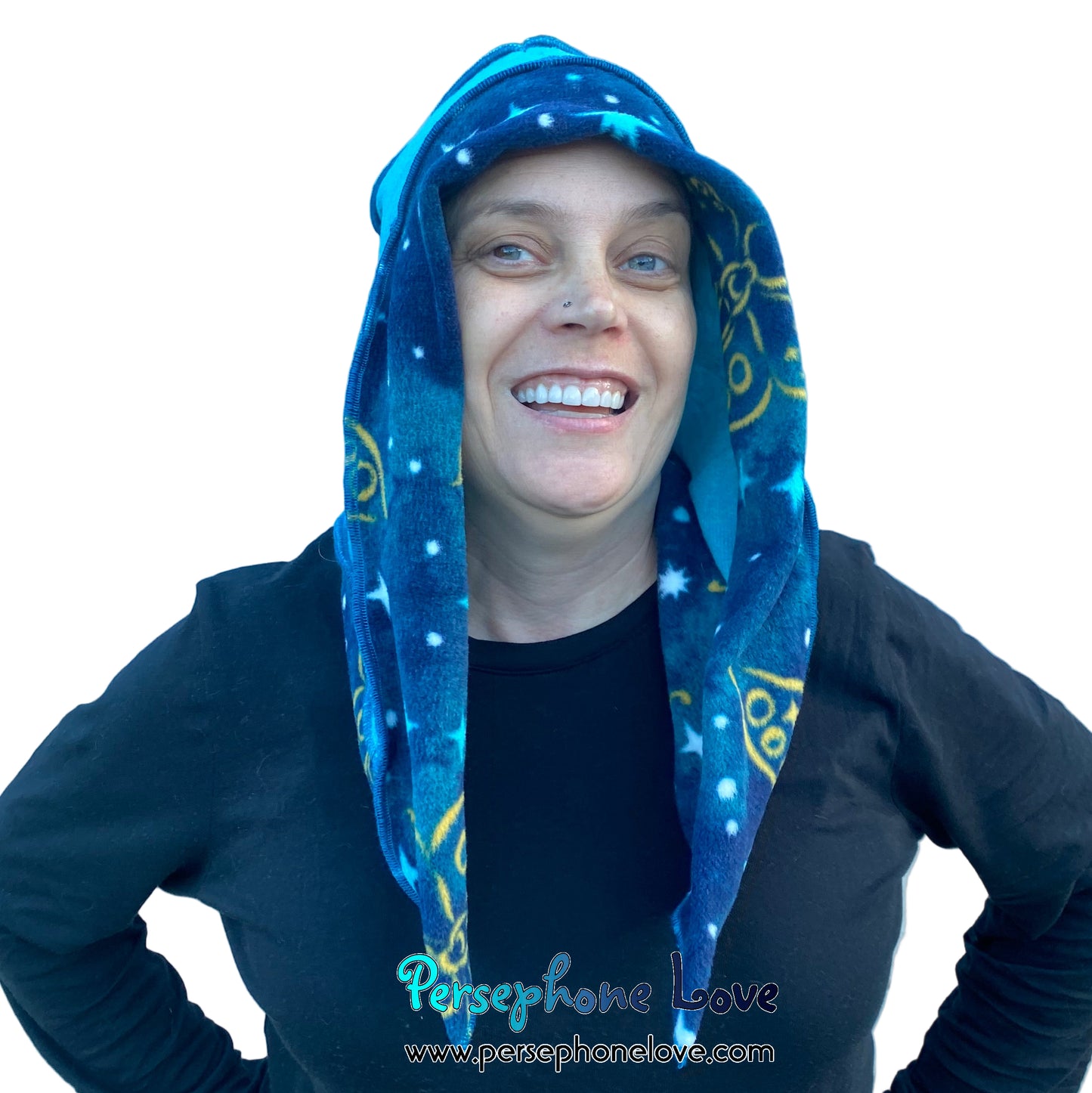 Katwise inspired teal felted 100% cashmere pixie jester hat-1819