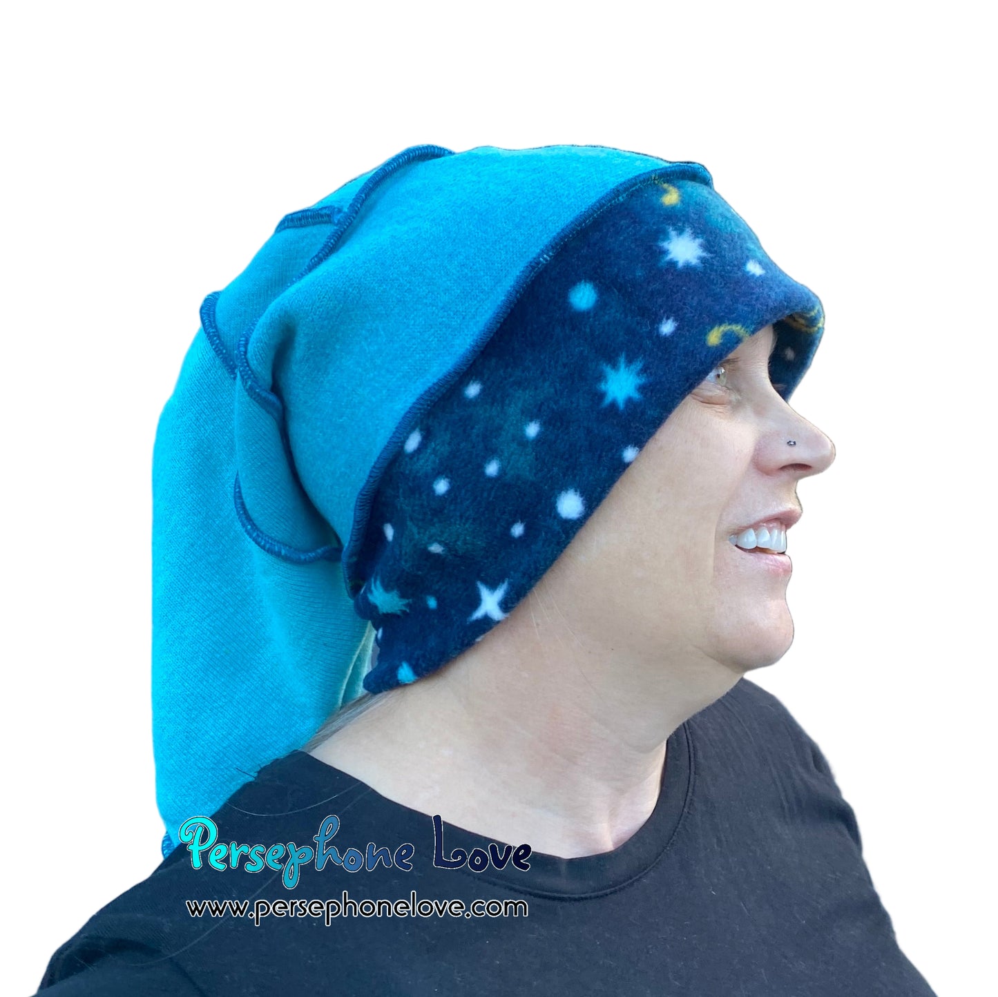 Katwise inspired felted 100% cashmere/fleece recycled sweater elf hat-1820