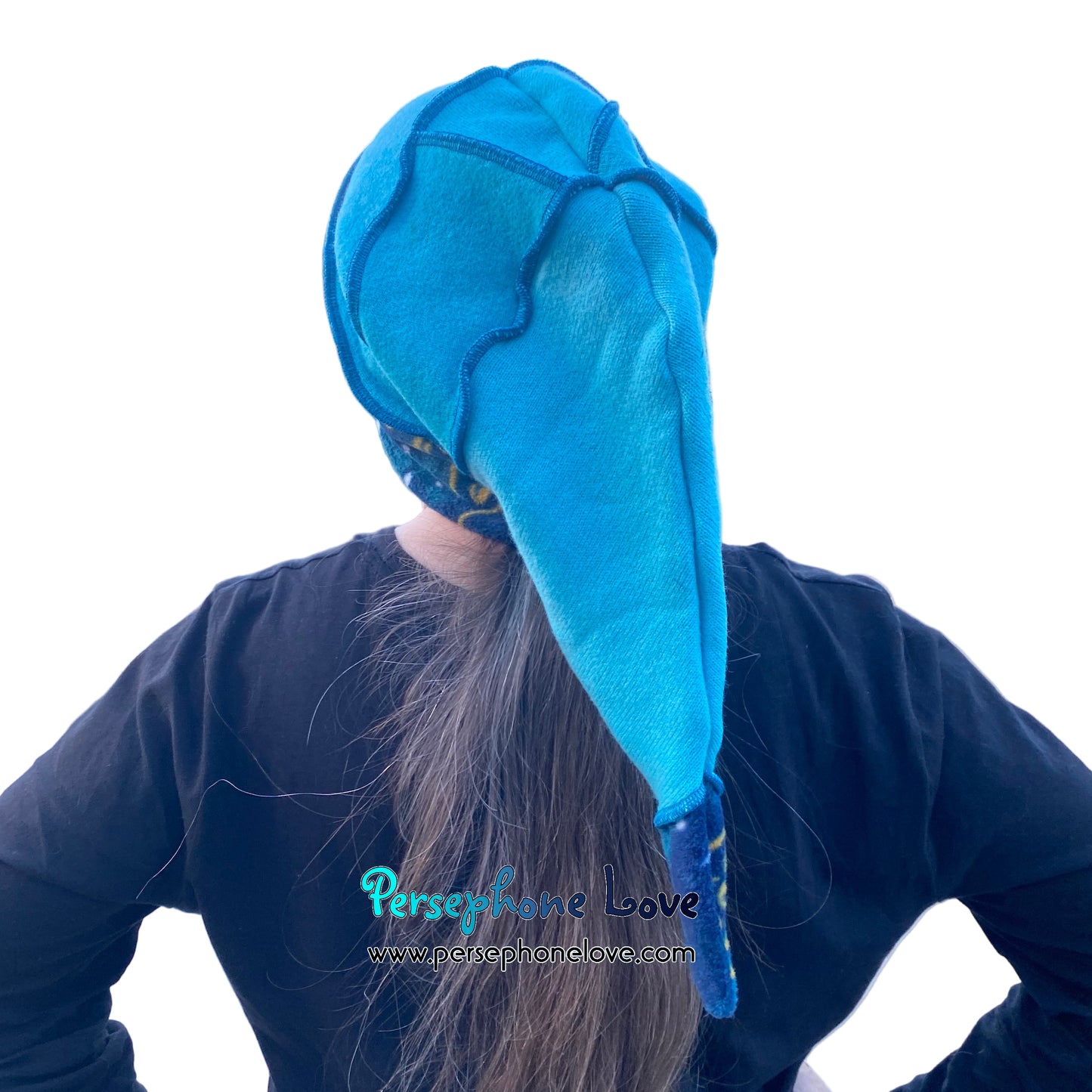 Katwise inspired felted 100% cashmere/fleece recycled sweater elf hat-1820