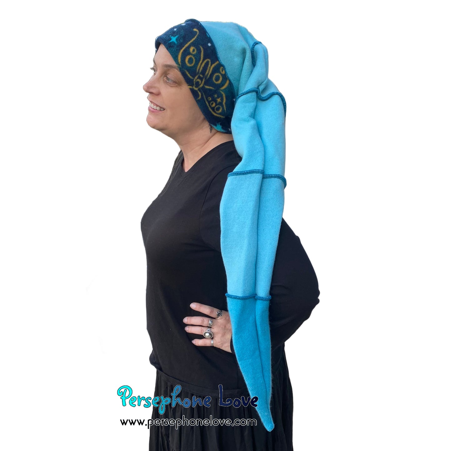 Katwise inspired felted 100% cashmere/fleece recycled sweater elf hat-1823