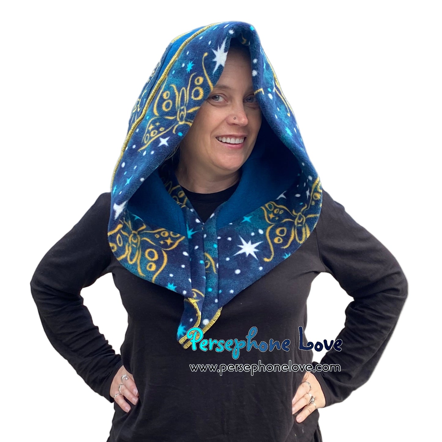Katwise inspired felted 100% cashmere recycled sweater elf hat/hood-1827
