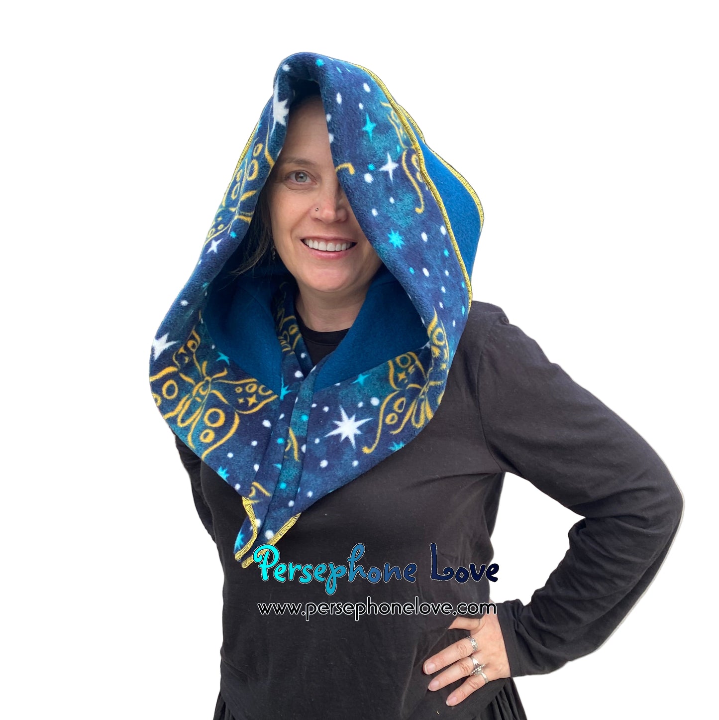 Katwise inspired felted 100% cashmere recycled sweater elf hat/hood-1827