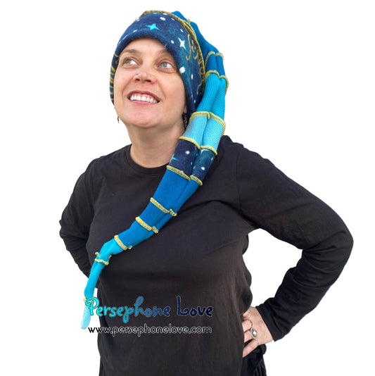 Katwise inspired felted 100% cashmere/fleece recycled sweater elf hat-1833