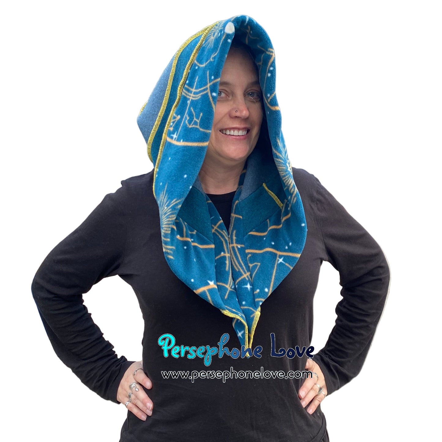Katwise inspired felted 100% cashmere recycled sweater elf hat/hood-1841