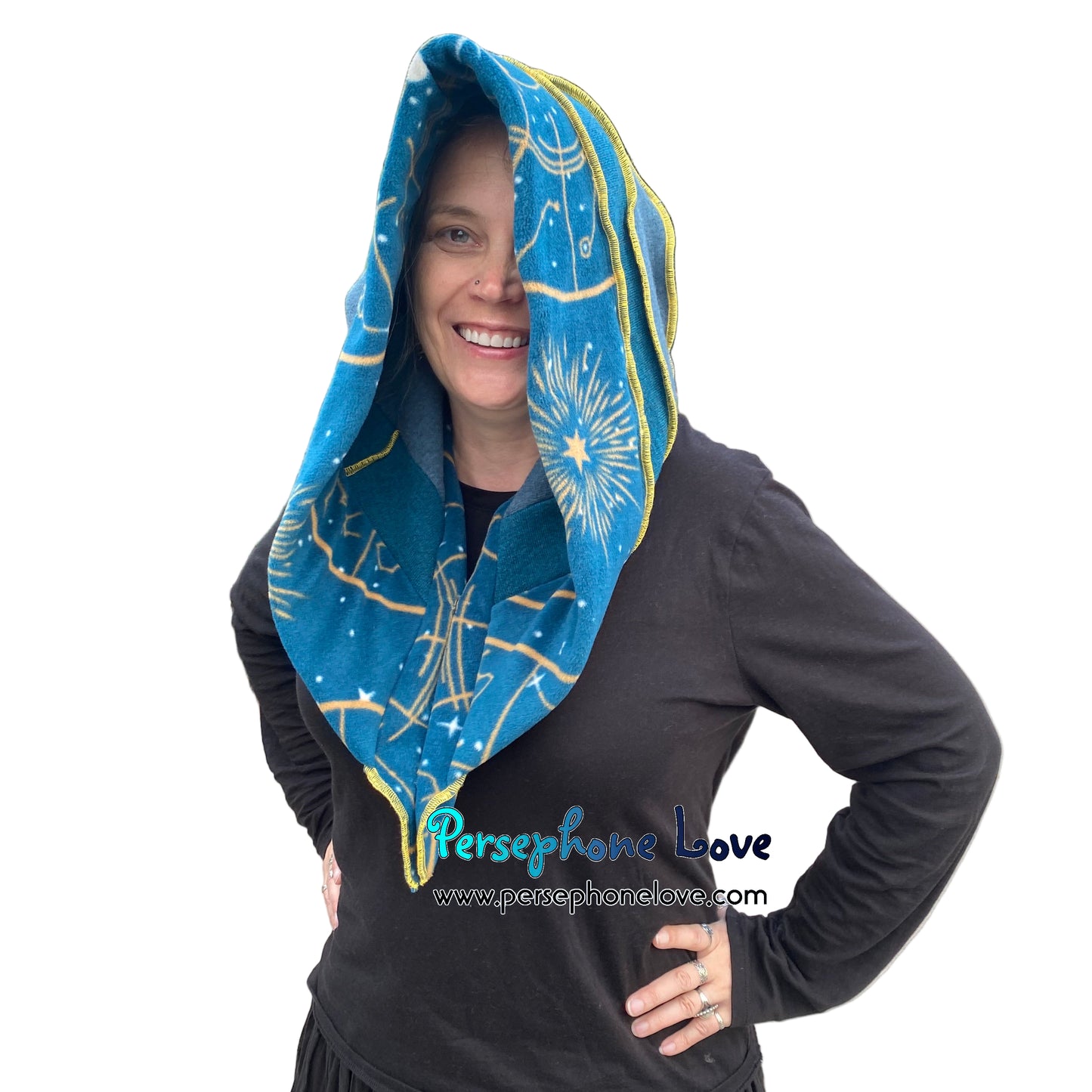 Katwise inspired felted 100% cashmere recycled sweater elf hat/hood-1841