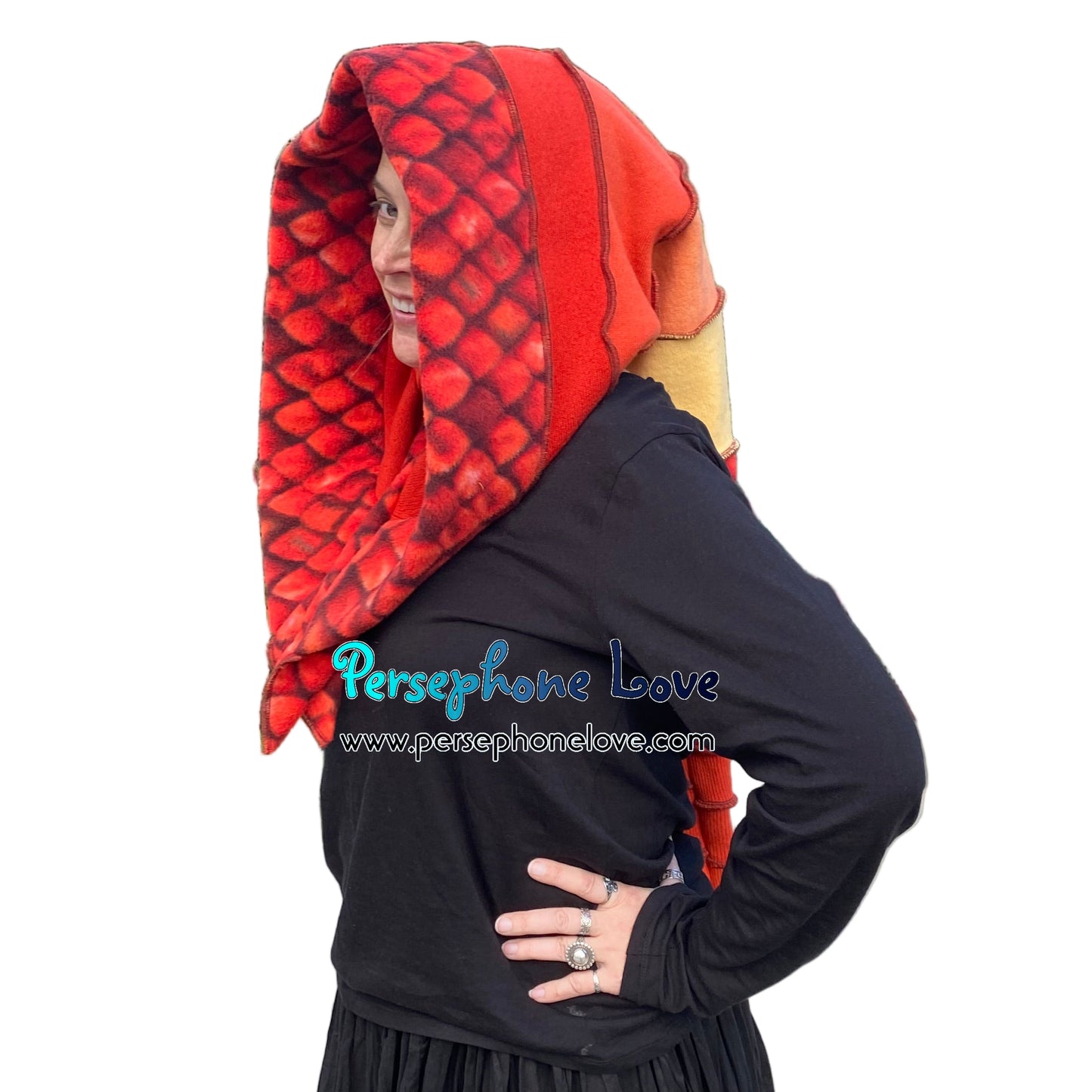 Katwise inspired felted 100% cashmere recycled sweater elf hat/hood-1847