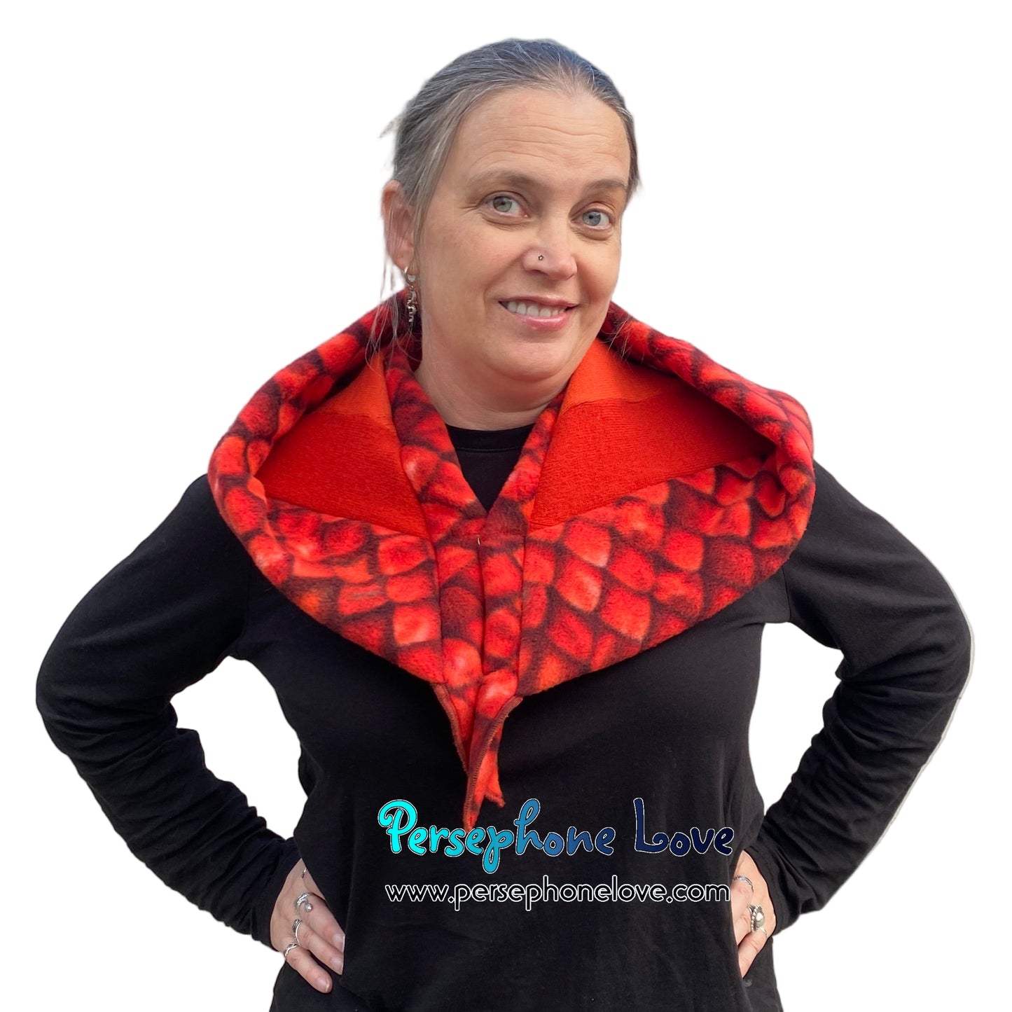 Katwise inspired felted 100% cashmere recycled sweater elf hat/hood-1847