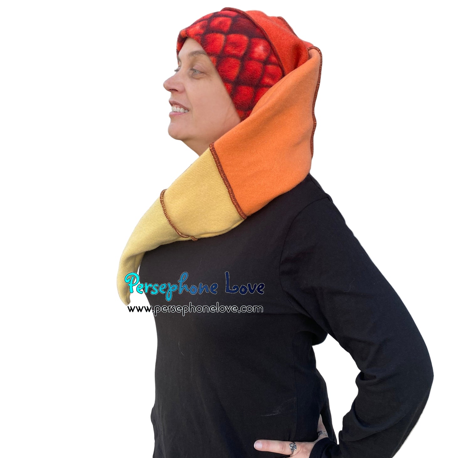 Katwise inspired felted 100% cashmere/fleece recycled sweater elf hat-1849