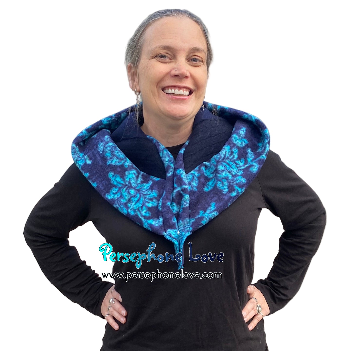Katwise inspired felted 100% cashmere recycled sweater elf hat/hood-1855