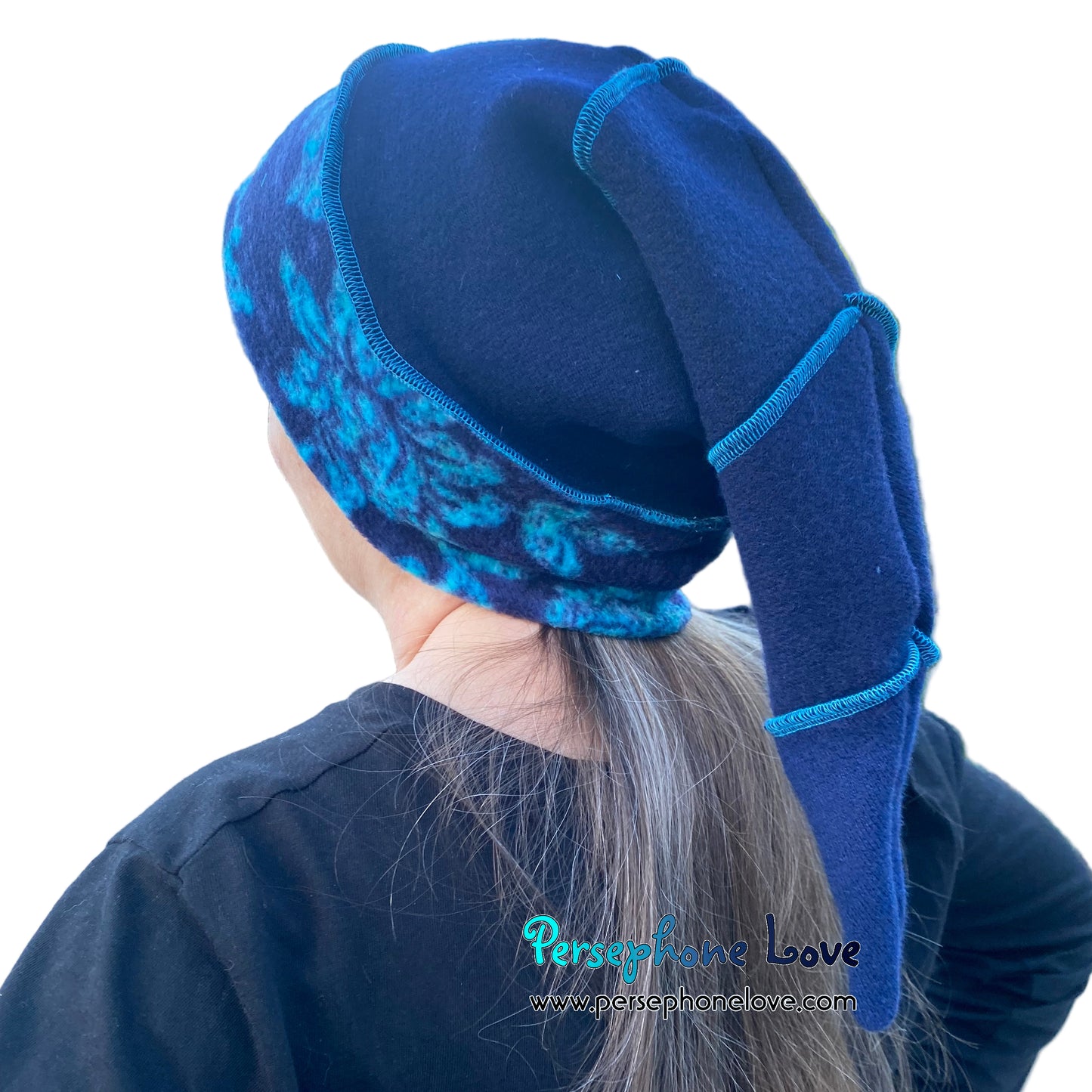 Katwise inspired felted 100% cashmere/fleece recycled sweater elf hat-1857