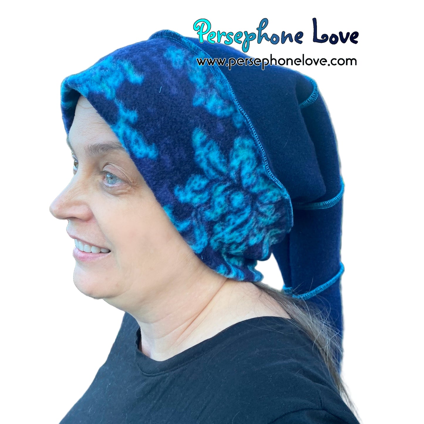 Katwise inspired felted 100% cashmere/fleece recycled sweater elf hat-1857