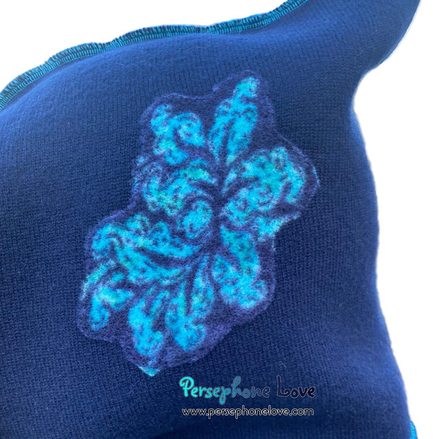 Machine felted 100% cashmere recycled sweater pixie elf hat/hood-1858