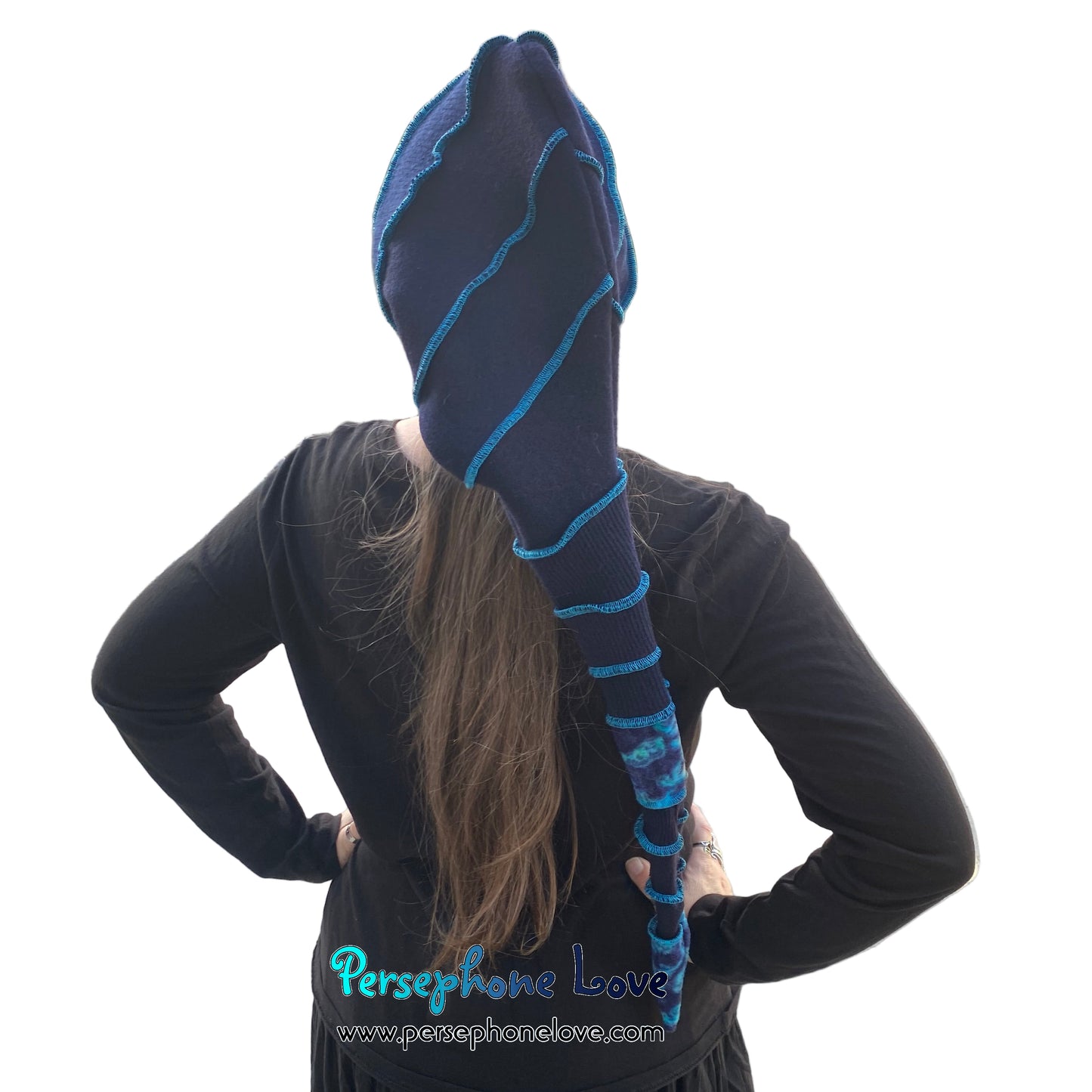 Katwise inspired felted 100% cashmere/fleece recycled sweater elf hat-1859