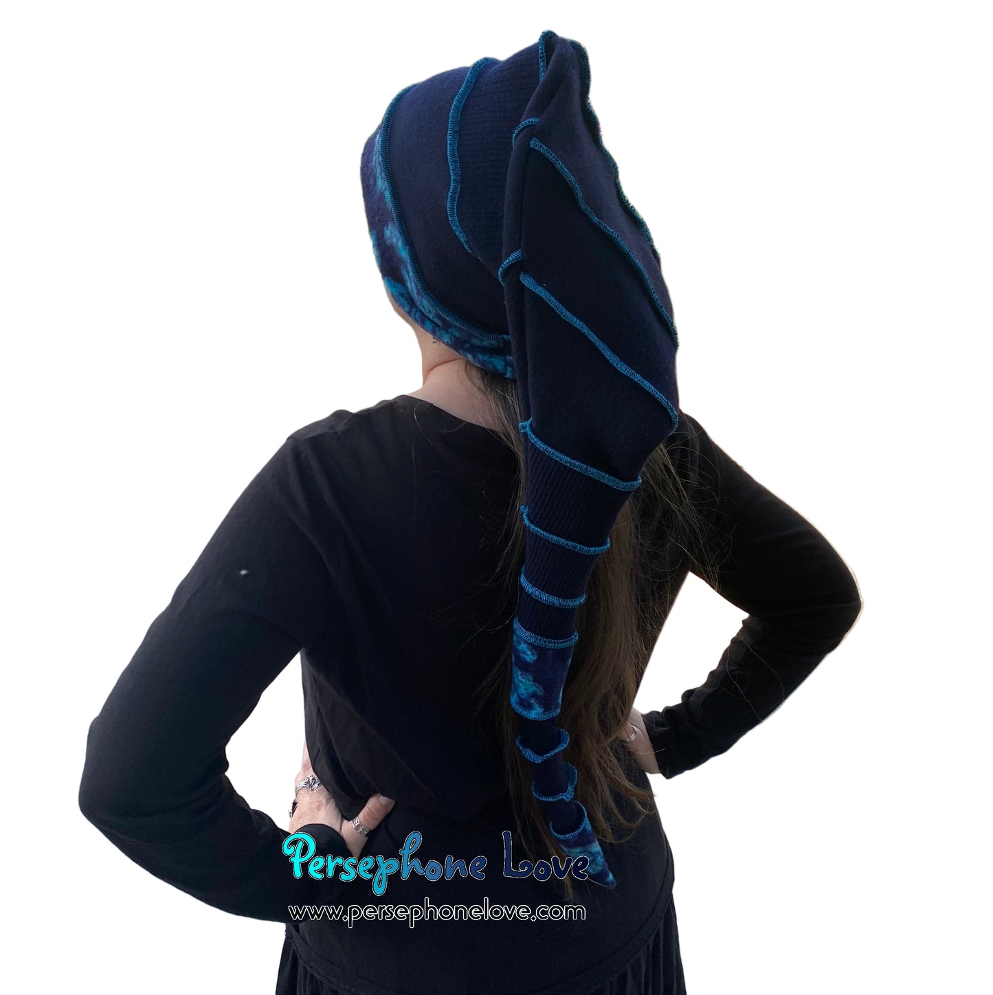 Katwise inspired felted 100% cashmere/fleece recycled sweater elf hat-1859