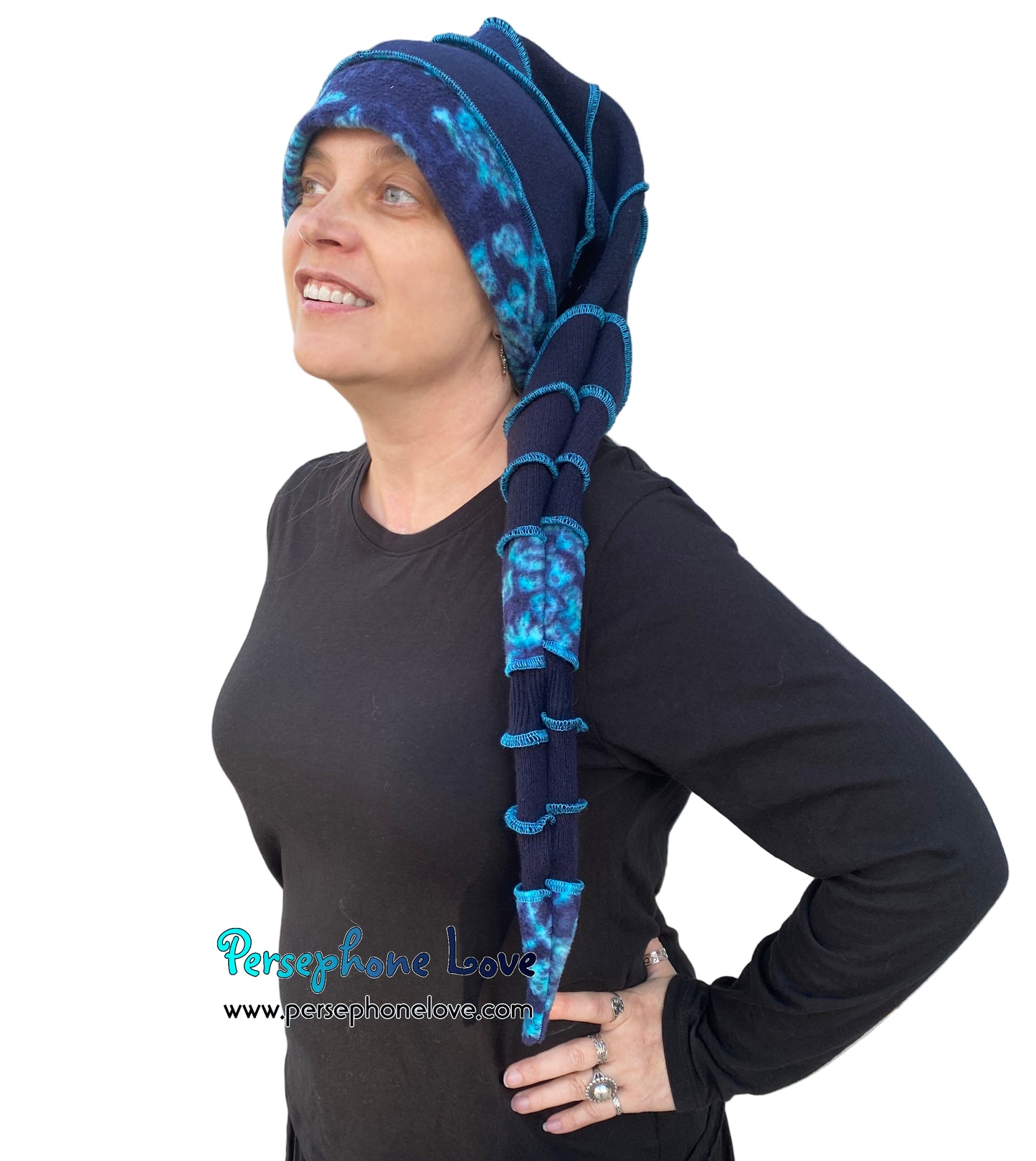 Katwise inspired felted 100% cashmere/fleece recycled sweater elf hat-1859