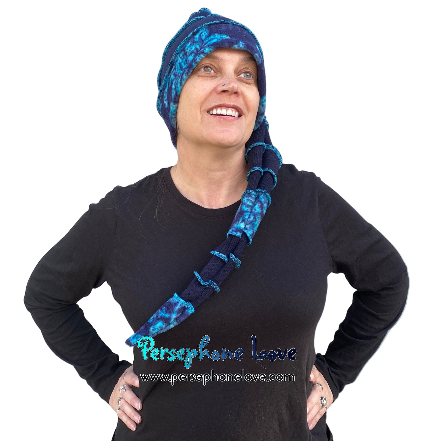 Katwise inspired felted 100% cashmere/fleece recycled sweater elf hat-1859