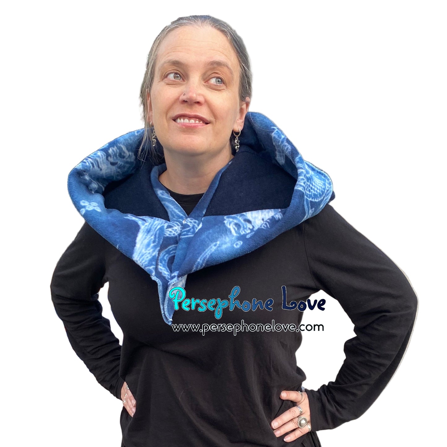 Katwise inspired felted 100% merino wool recycled sweater elf hat/hood-1868