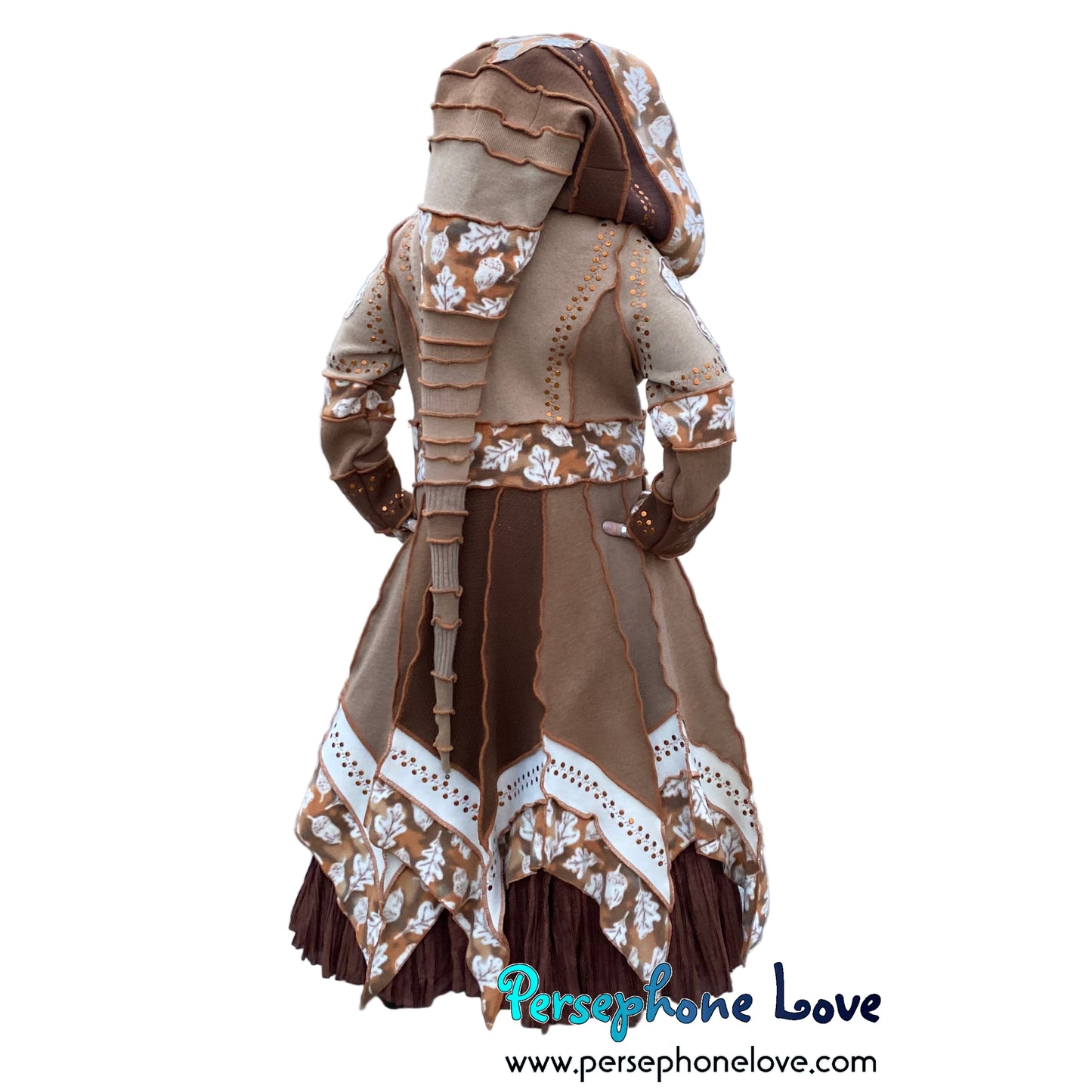 "When I Fall Asleep" Beige pixie felted cashmere/fleece Katwise-inspired sequin sweatercoat-2586