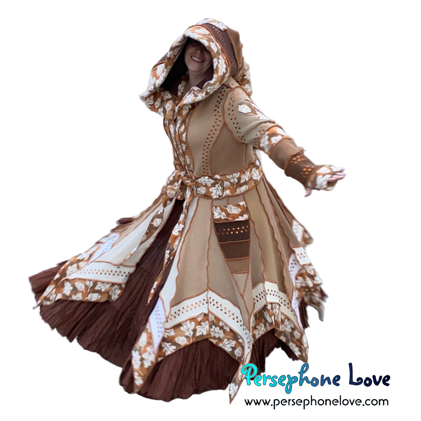 "When I Fall Asleep" Beige pixie felted cashmere/fleece Katwise-inspired sequin sweatercoat-2586