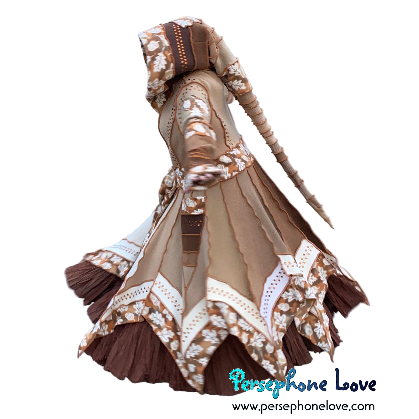 "When I Fall Asleep" Beige pixie felted cashmere/fleece Katwise-inspired sequin sweatercoat-2586