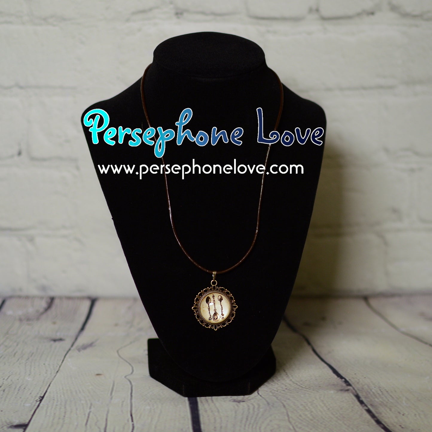 Steampunk glass cabochon necklace earring set -1221