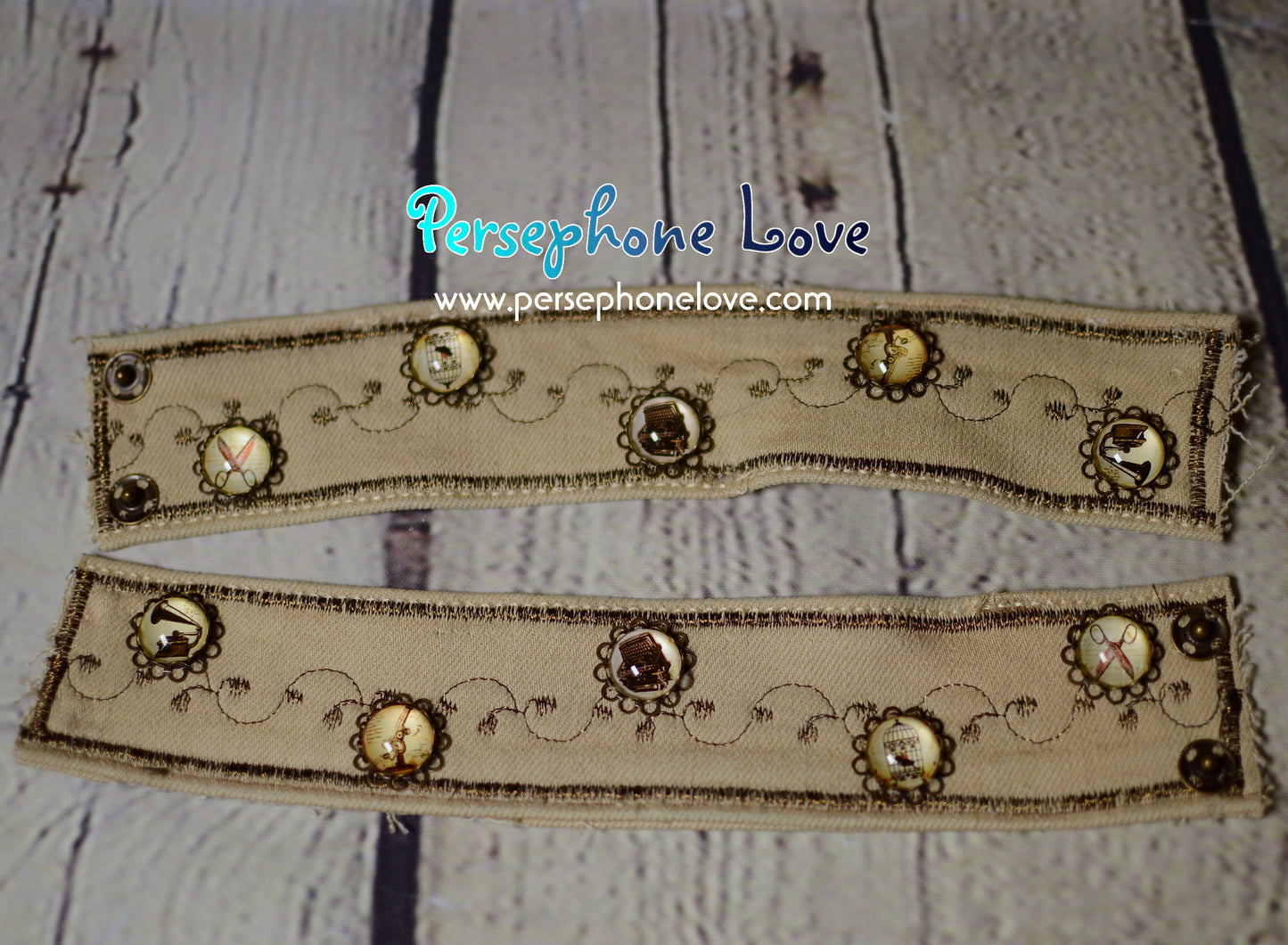 Steampunk glass cabochon necklace earring bracelet set-1226