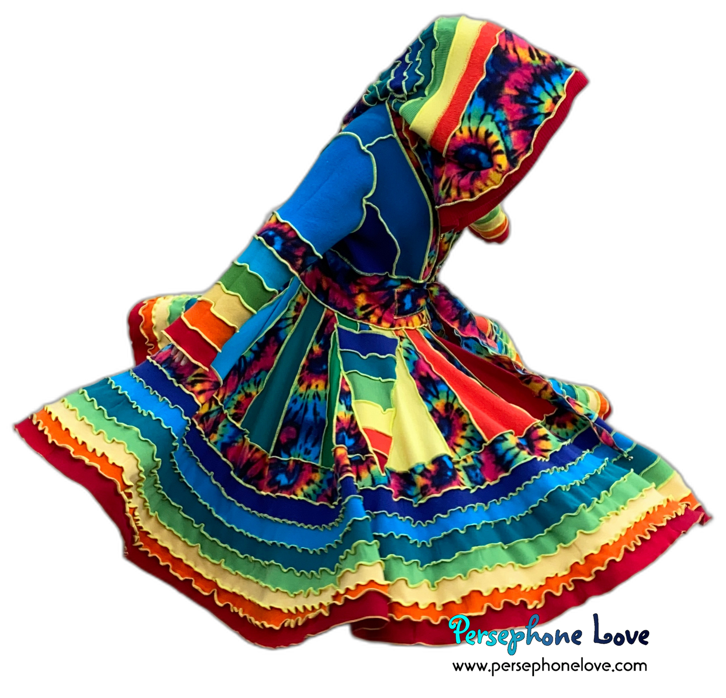 "Rainbow Rebel" felted cashmere/fleece Katwise-inspired sweatercoat-2528