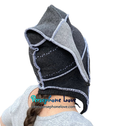 Katwise inspired grey felted 100% cashmere pixie jester hat-1520