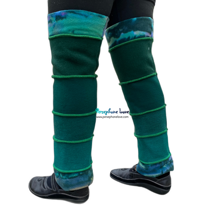 Katwise-inspired felted green cashmere/ merino wool leg warmers-1565
