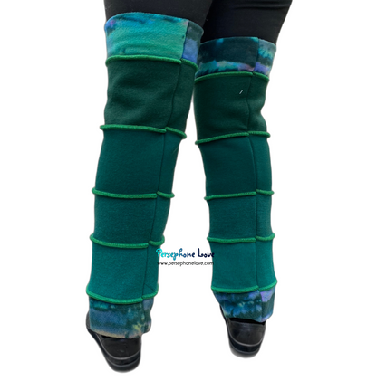 Katwise-inspired felted green cashmere/ merino wool leg warmers-1565