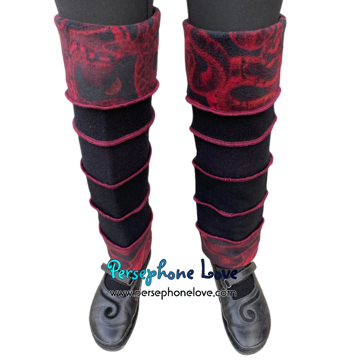 Katwise-inspired felted black 100% cashmere leg warmers-1628