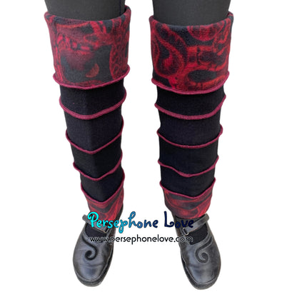 Katwise-inspired felted black 100% cashmere leg warmers-1628