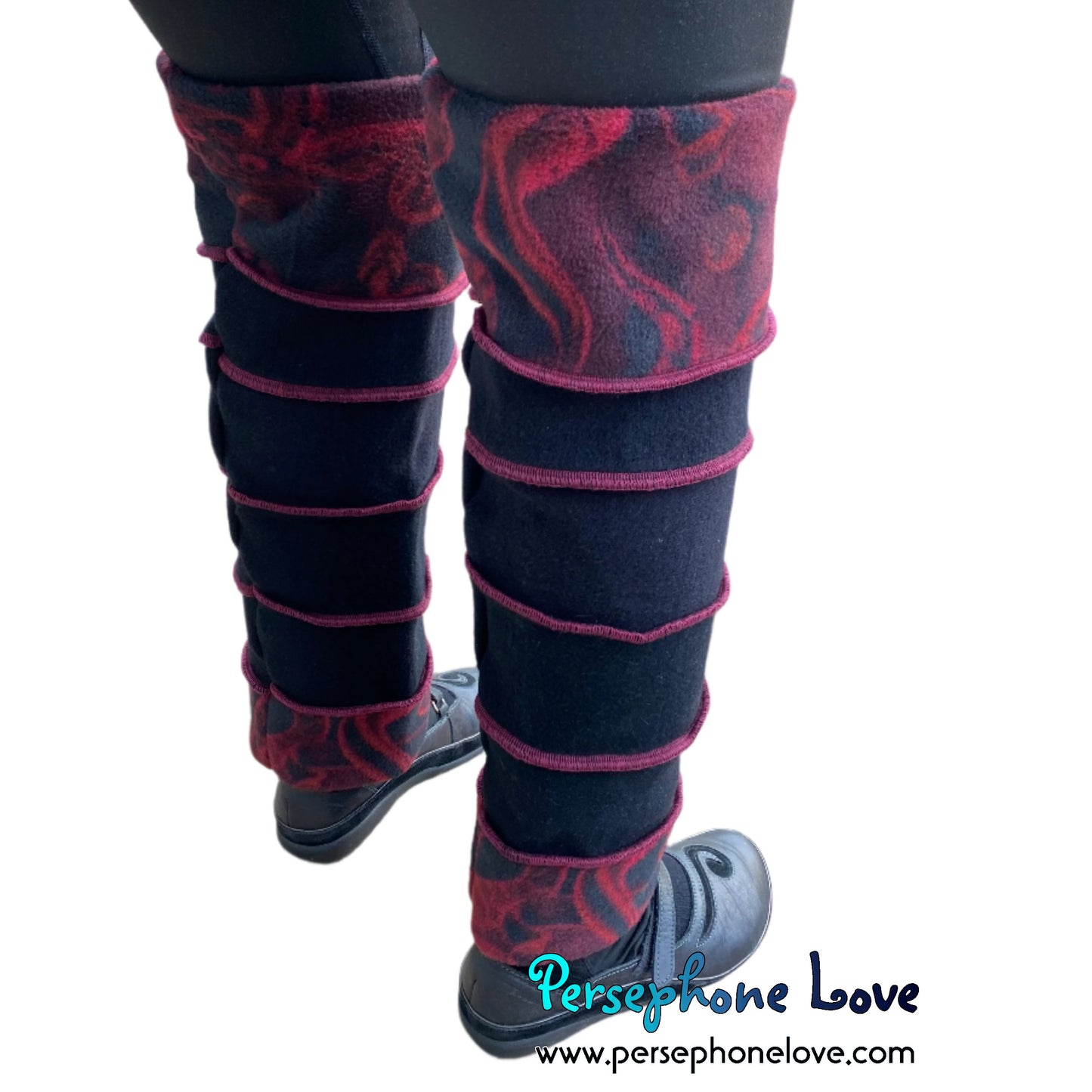 Katwise-inspired felted black 100% cashmere leg warmers-1628