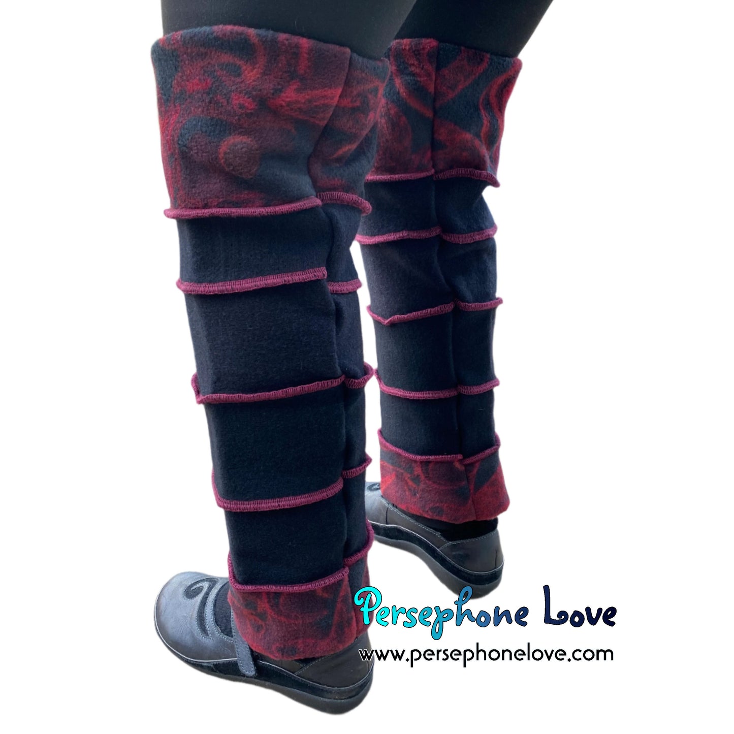 Katwise-inspired felted black 100% cashmere leg warmers-1628